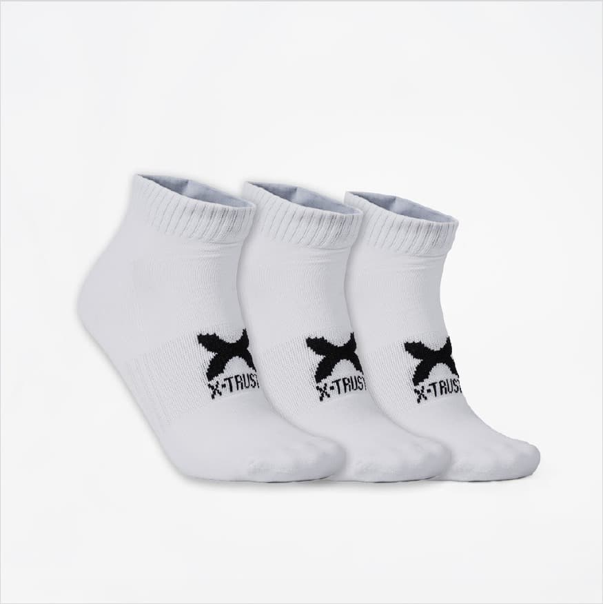 Tripack Medias Logo Caña Baja X-TRUST — Blanco